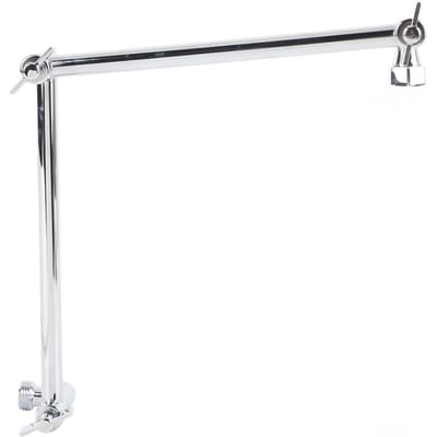 Bras d'extension de douche 18 pouces Extension de pommeau de douche Angle réglable Hauteur réglable pour douche à main à effet pluie standard US Chrome Plated