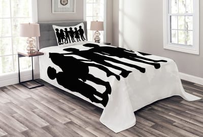 ABAKUHAUS Silhouette Beddengoedset – 170x220 cm – donkergrijs/wit