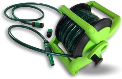 Slangwagen met slang - Haspel met slang - Tuin bewateren - Versterkte slang - 15 meter - Groen