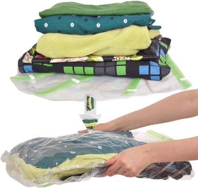 Ruimtebesparende Compressiezakken voor Kleding - Vacuüm- of Pompvrij Roll-Up Opbergzakken voor Reis en Seizoensgebonden Opslag