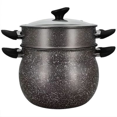 Couscoussier - MENASTYL - 6020033 - Marmereffect aluminium - 9 liter - Geschikt voor alle warmtebronnen inclusief inductie