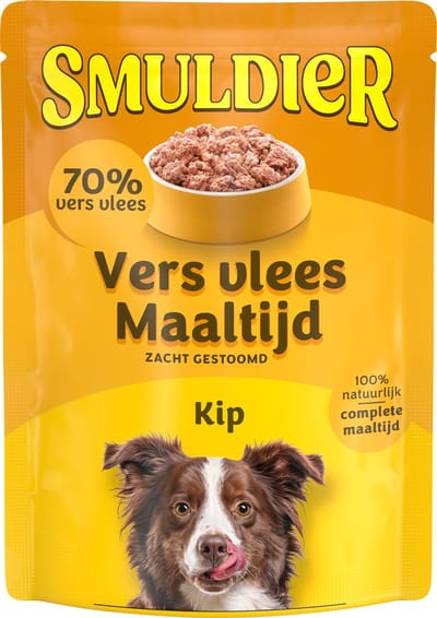 Smuldier Vers vlees Maaltijd Kip 300g | 6 st. | compleet | natvoer | vers vlees | zacht gestoomd