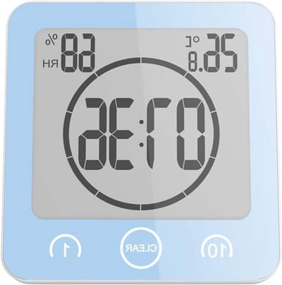 Digitale badkamerklok met zuignap en timer voor douche, inclusief 2 AAA batterijen, waterdicht en gebruiksvriendelijk