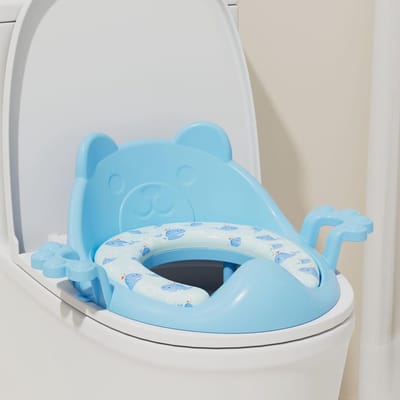 Kindertoiletbril - Zindelijkheidstrainer Potje - Zindelijkheidstraining - Verstelbaar en Gevoerd - 41 x 38 x 14 cm - Blauw
