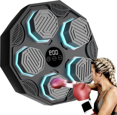 Boksmachine - Oefenapparaat - Fitness Training - Muziek Integratie - 40 cm Breed - Zwart