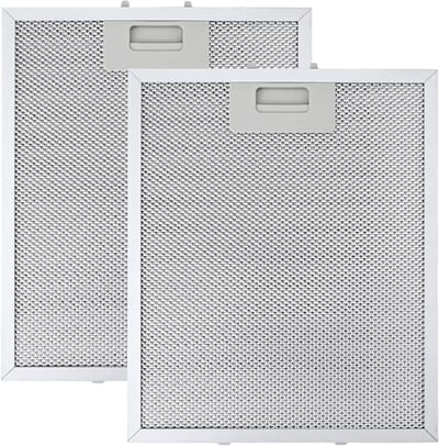 2 Stuks 310×250mm Afzuigkapfilter voor Extractorkappen, Wit, Hoge Olieopslagcapaciteit, Temperatuurbestendig, Vervangingsonderdeel voor Keukenaccessoires