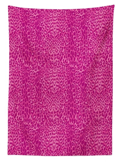 ABAKUHAUS Roze Tafelkleed – Luipaardmotief – 140x170 cm – Wasbaar