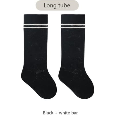 Chaussettes Bébé Tube Long Été Respirantes Chaussettes pour Enfants Bas en Coton Doux Pour Chaussettes Bébé Pour Bébés S(0-1Y) white