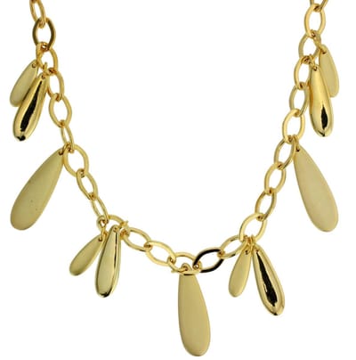 Behave® Ketting goudkleur met druppel hangers – 44,5 cm mode-accessoire