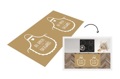 Keukenloper - Loper keuken - Quotes - Koken - Schort - Apron - Keuken - Kok - Spreuken - 120x60 cm - Keukenloper vinyl