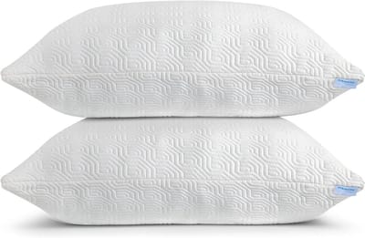 Bamboe Kussen - Traagschuim Kussen - Comfortabel Slapen - Verstelbare Vulling - Kingsize Set van 2 - Wit