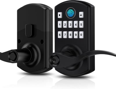 Slim Deurslot - Digitaal Toetsenbord Slot - Toegangscontrole Huis - Vingerafdruk & Codes - Standaard Afmetingen - Mat Zwart