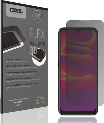 dipos FLEX – Matte Privacy Screenprotector geschikt voor Logicom Luma | Volledige Schermbescherming | Case-Friendly