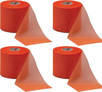 Mueller Underwrap Tape - Voetbal Sokken Tape - Scheenbeschermers tape - Oranje - 4 stuks