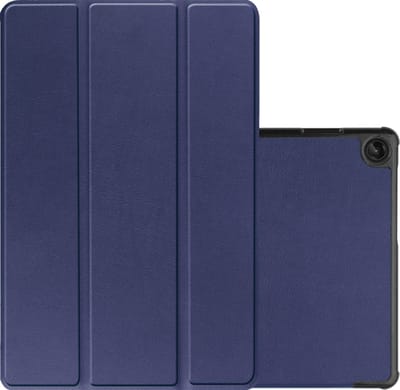 Hoes - Geschikt voor Lenovo Tab M10 (3e / 3rd generatie) - Dun & Stevig - Trifold Bookcase - Hard Cover - Hardcover Book Case - Tablet Hoesje - Donkerblauw