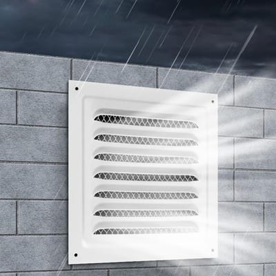 Metalen Ventilatieopening - Ventilatierooster Afdekking - Ventilatie Kanalen Beschermen - Met Ingebouwd Nylon Gaas - 165 x 165 mm - Wit