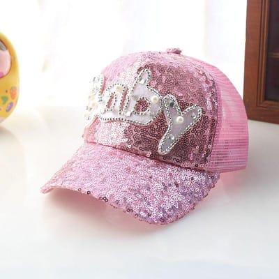 Water Diamant Dames Glitters Gaas Hoed Schattige Baby Petten Hoed Kinder Zomer Zon Bescherming Eendensnavel Hoed S(48-53cM) gray