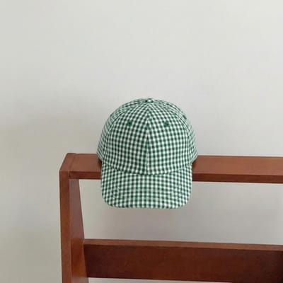 Chapeau d'été à motif carreaux style coréen Protection solaire Chapeau de soleil réglable Respirant Léger Casquette à visière Extérieur Plage Voyage gray