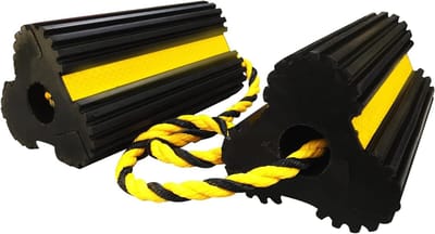 Wig Set - Ondersteuning Blokken - Bosbouw Werkzaamheden - Massief Rubber Constructie - 23cm Lengte - Zwart