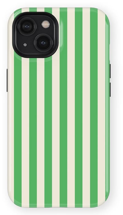 DripCase Gestreept Hoesje geschikt voor iPhone 14 | Backcover met Mag | Stripes Motief | Trendy Case geschikt voor iPhone 14 met Strepen Pistachio Cream