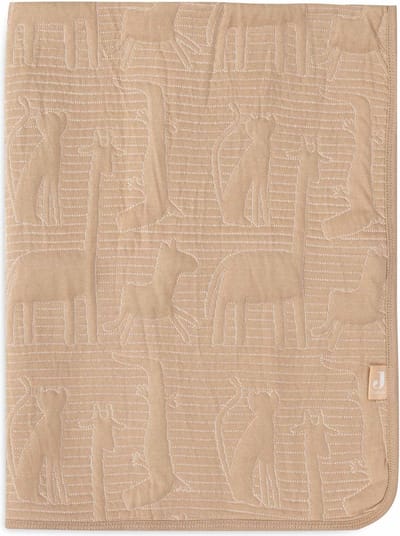 Jollein - Deken Ledikant 100x150cm - Dekentje Baby - Jungle Jambo Biscuit/Oatmeal