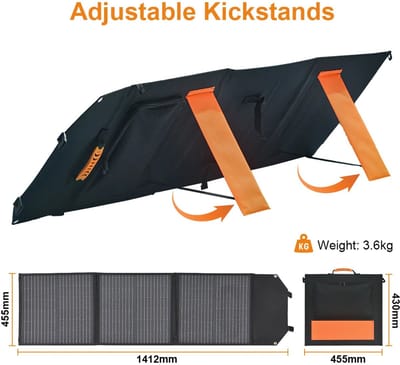 Zonnepaneel - Zonnepaneel opvouwbaar - Zonnepanelen - Monokristallijne zonnepanelen - Zonnepaneel camper - 100W - 18V - Vouwbaar Flexibel Zonnepaneel - Monokristallijne Zonnecel voor Camping en