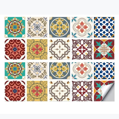 JHUBERS- Muurtegel Sticker - Set van 20 - Zelfklevend - Tegelstickers 15x15 cm - Peel & Stick - Geschikt voor Keuken/Badkamer