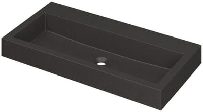 INK Momento Wastafel Quartz Zonder Kraangat - 900x450x90 mm - Quartz Zwart