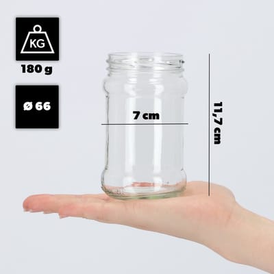 KADAX Kleine inmaakpotten, 315 ml, diameter 66 mm, potten voor honing, jampotten, luchtdichte, ronde potten (10 stuks, zonder deksel)