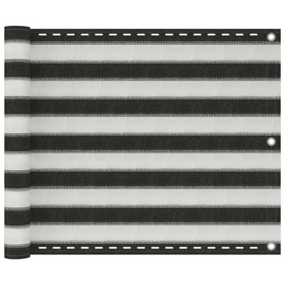 vidaXL - Balkonscherm - HDPE - 75x400 - cm - antraciet - en - wit