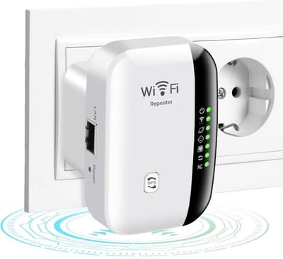 GELLDG WiFi-signaalversterker - 2,4 GHz WiFi-extender - Geschikt voor maximaal 20 apparaten - Draadloze netwerksignaalversterker - WiFi-signaalbooster met Ethernet-poort