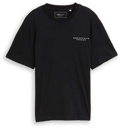 Tom Tailor Denim - Relaxed fit T-shirt met print - Maat XS - Black