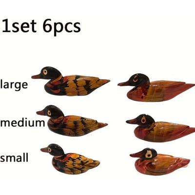 1 ensemble de porte-baguettes créatifs en forme d'animaux mignons, ornements de canards mandarins, décoration en bois pour la maison, le bureau, le salon, la chambre à coucher 1Set