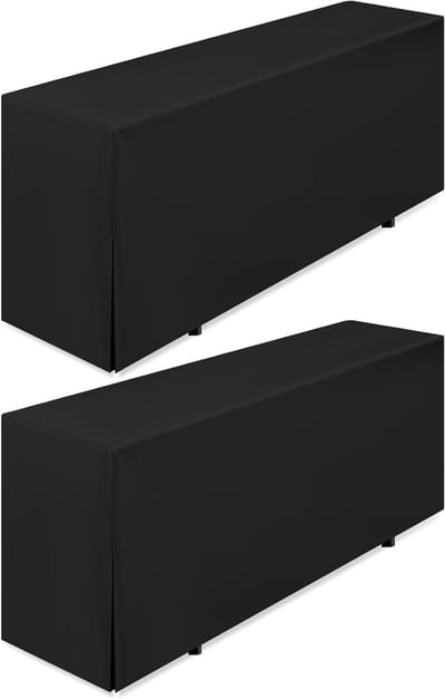 Set van 2 premium biertafelhoezen, witte biertafelhoes voor biertent, 220 x 50 cm (zwart)