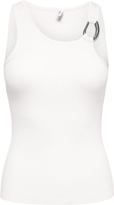 Only Top Onlmeddi Sl Rib Tank Top Knt 15370027 Cloud Dancer/silver Buckle Dames Maat - L