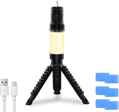 Kampeerlamp met muggenwerend middel, oplaadbare 4000 mAh batterij, tentlamp voor kamperen met standaard, draagbare buitenlantaarn voor kamperen, wandelen, tuinfeesten