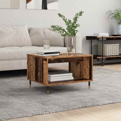 vidaXL - Salontafel - Oud - hout - 60 - x - 50 - x - 40 - cm - Bewerkt - hout