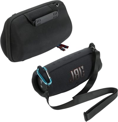 Duurzame Beschermhoes met Schouderriem voor JBL Charge 5 Draagbare Bluetooth Speaker - Zwart, Siliconen Case, Schokbestendig, Waterdicht