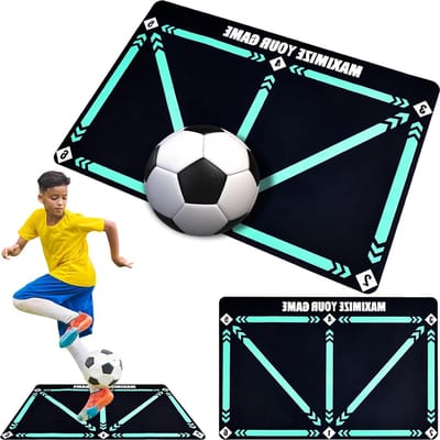 oCreon Voetbal Voetstap Training Mat - Antislip Vaardigheid Vloermat voor Binnen- en Buitentraining 60x