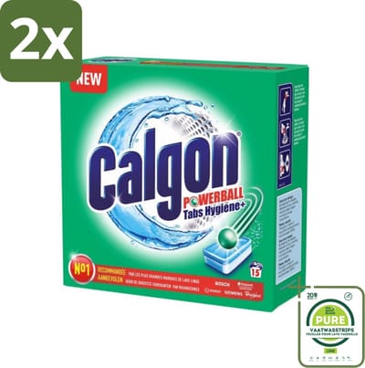 Calgon - Wasmachinereiniger - Tegen Kalk - 15 Tabletten - Voordeelverpakking - 2 stuks - Wasmachine reiniger - Kalk verwijderaar
