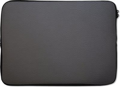 Laptophoes 13 inch - Leer - Structuur - Lederlook - Grijs - Laptop sleeve - Binnenmaat 32x22,5 cm - Zwarte achterkant - Back to school spullen - Schoolspullen jongens en meisjes middelbare school - Macbook air hoes - Chromebook sleeve