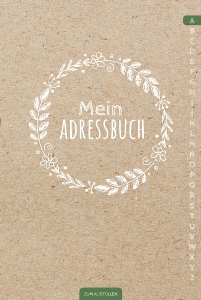 Handlich Adressboek met Telefoonregister en Geboortejaarskalender - Beig DIN A5 Hardcover