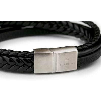Paul McNeal MB0004SB Lederen Armband Lengte 21cm