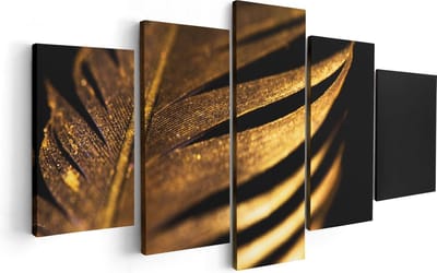 Artaza Canvas Schilderij Vijfluik Gouden Veer  - 100x50 - Foto Op Canvas - Canvas Print