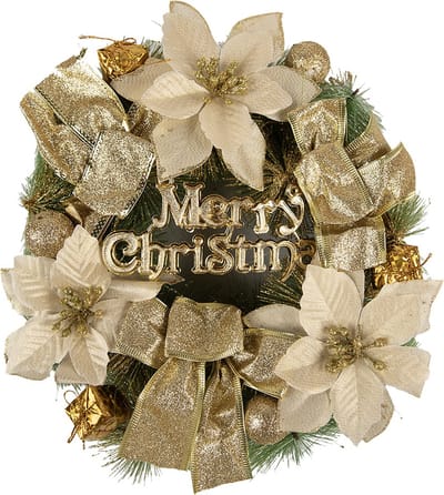 Clayre & Eef Kerstkrans Ø 30 cm Goudkleurig Kunststof