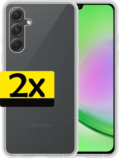 Hoesje - 2 Stuks - Geschikt voor Samsung Galaxy A34 - Sterk & Shockproof - Case Siliconen - Back Cover - Telefoon Hoes - Telefoonhoesjes - Transparant