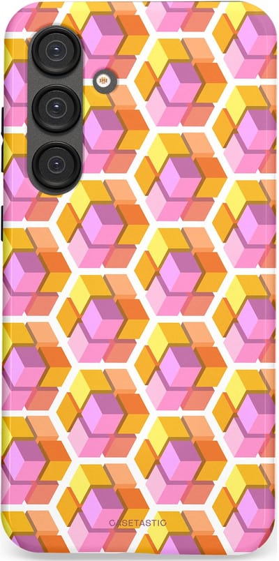 Casetastic Hoesje Geschikt voor Samsung S25 Plus - Stijlvolle Beschermende Duo-layer Case - Pastel Hex Kunst