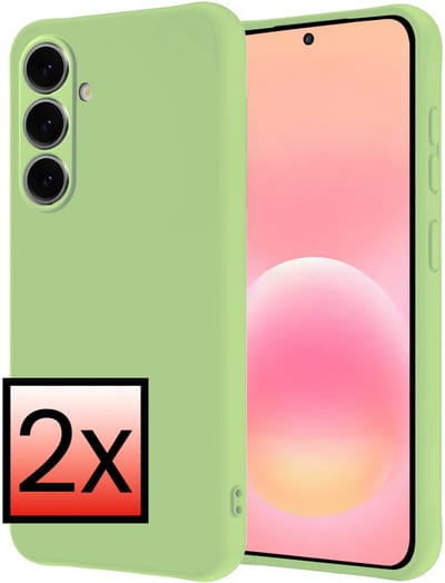Hoesje - 2 Stuks - Geschikt voor Samsung Galaxy A57 - Sterk & Shockproof - Case Siliconen - Back Cover - Telefoon Hoes - Groen
