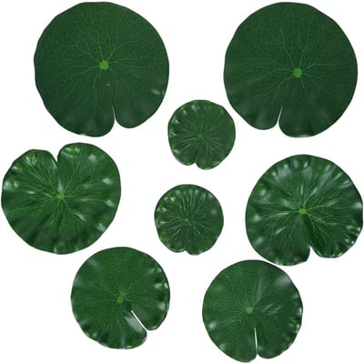 Dailygoods- Lotusbladeren 8 Stuks - Kunstmatige Lelieglijders - Drijvend Schuim - Realistische Waterleliepads - Decoratie voor Tuin/Vijver - EVA-schuim - Waterlelie