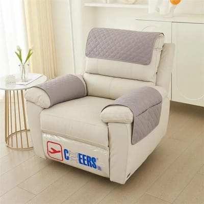 3 STUKS Hoofdsteunhoes voor Relaxfauteuil Effen Kleur Enkele Banken Combinatie Slipcover met Opbergzakken Stofdichte Sofahoes